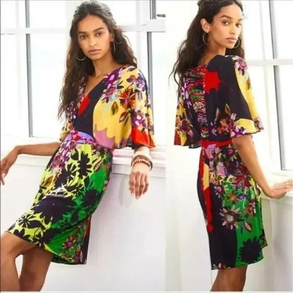 Anthropologie Ranna Gill Sabatina Dress Colorful Beyonce Glam Party Avant Garde
